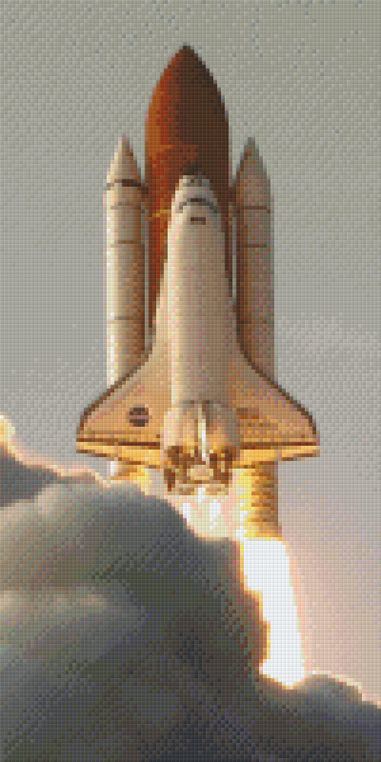 Space Shuttle Take Off Ten [10] Baseplates PixelHobby Mini-mosaic Art Kit image 0